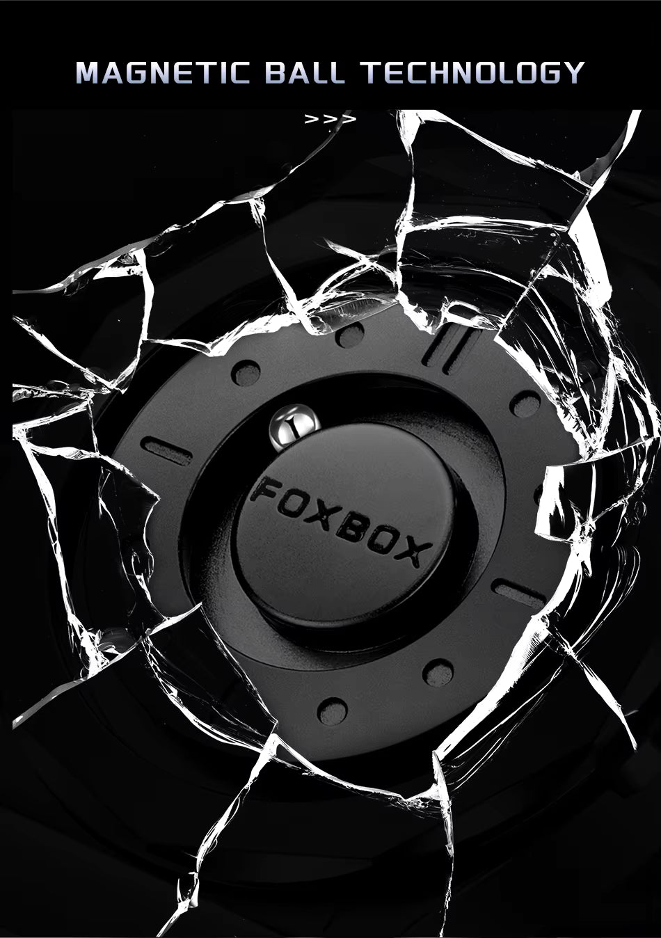 FOXBOX Men’s Quartz Watch – Creative Scrolling Pointer, Magnetic Display, Waterproof Outdoor Sports Wristwatch