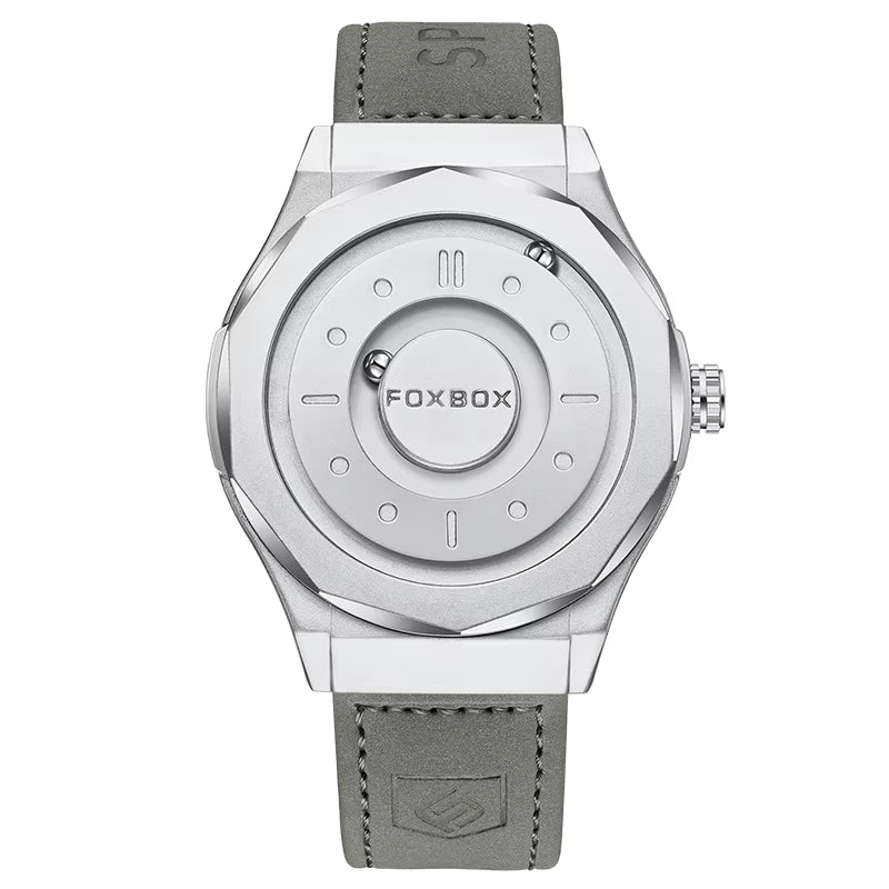 FOXBOX Men’s Quartz Watch – Creative Scrolling Pointer, Magnetic Display, Waterproof Outdoor Sports Wristwatch